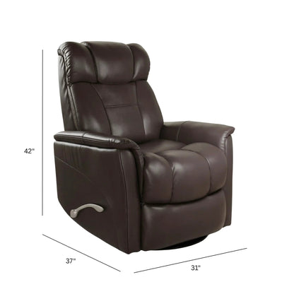 Bentley swivel glider recliner brown leather with headrest footrest by Unique Piece Furniture on Tampa Home & Garden Store