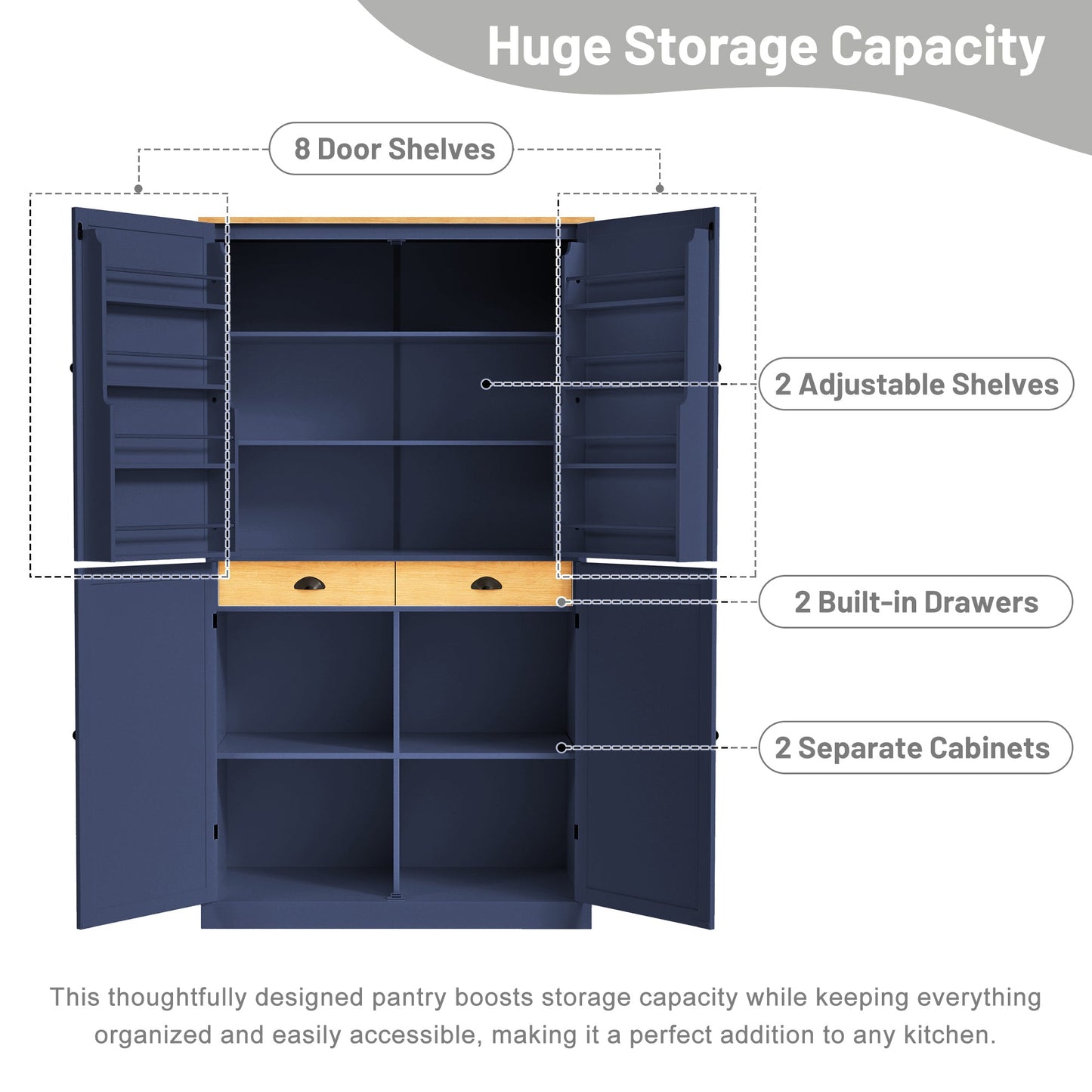 Topmax Freestanding Pantry and Kitchen Cabinet