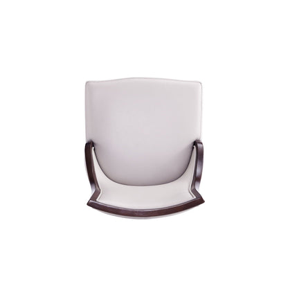 Grand dining chair beige upholstery with dark brown beech wood frame on Tampa Home & Garden Store