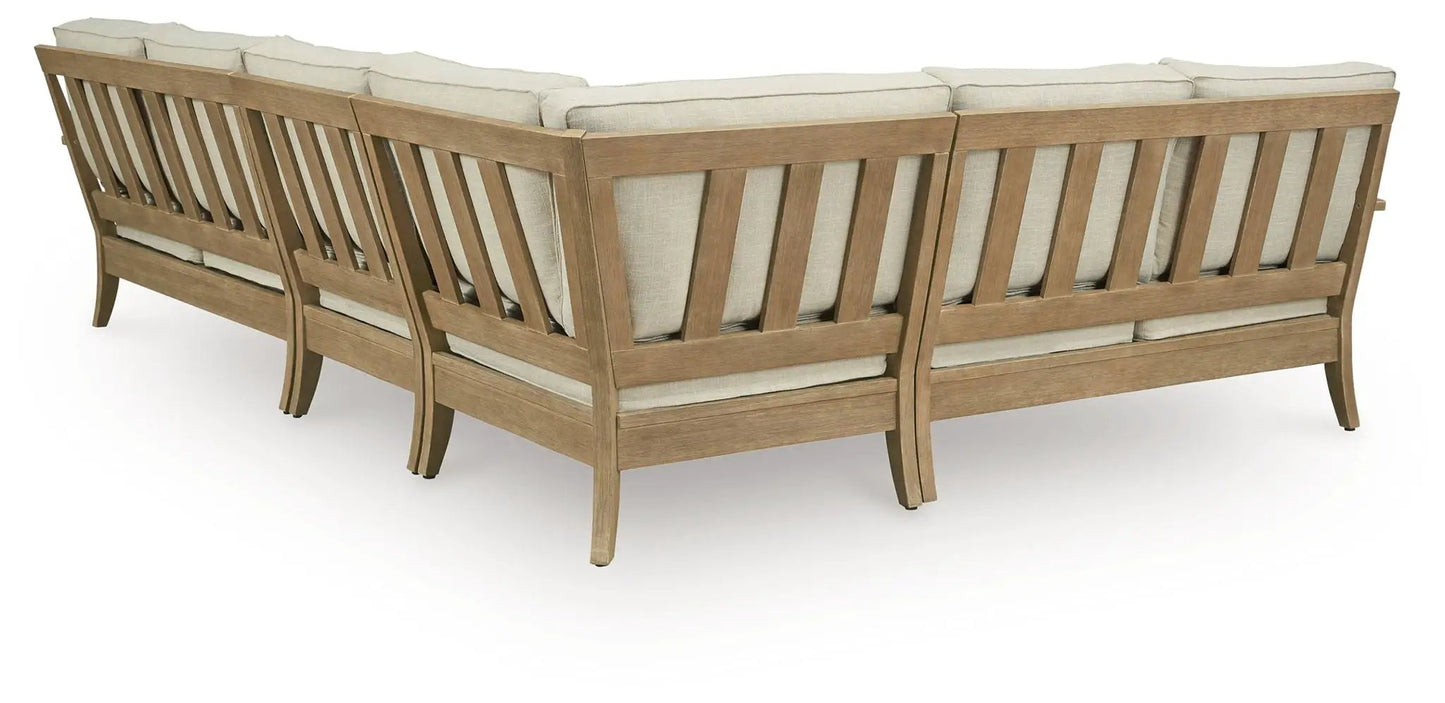 Clare View Outdoor Sectional with Eucalyptus Frame