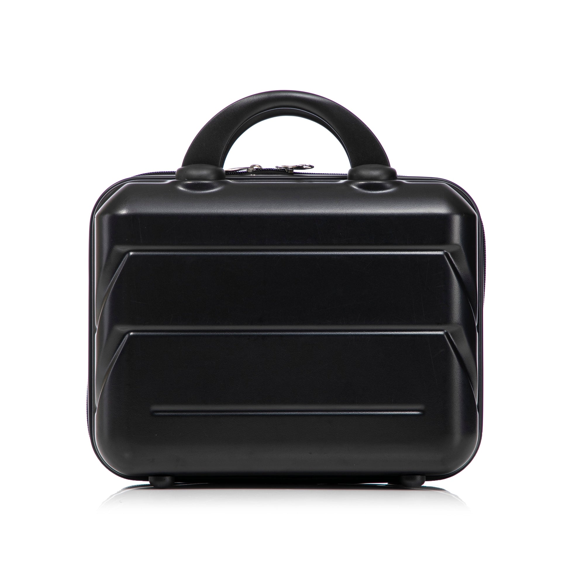 HouseOfZazla black ABS spinner luggage case with curved top handle and zip closures on Tampa Home & Garden Store