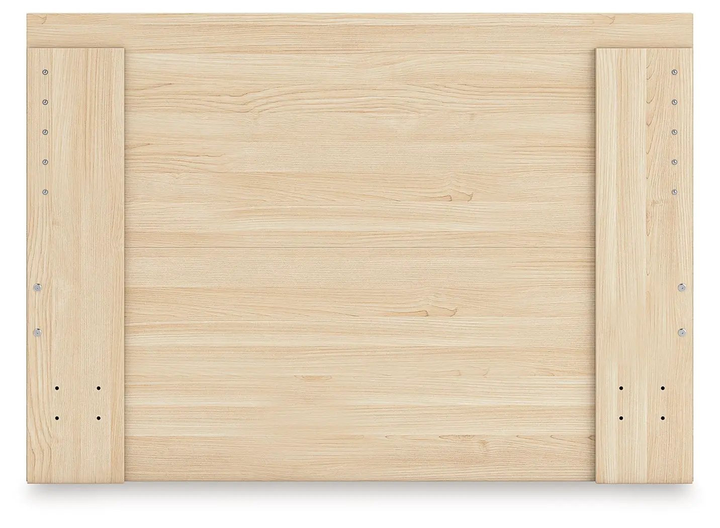 Onita panel platform bed frame in natural pine with slotted side rails on Tampa Home & Garden Store