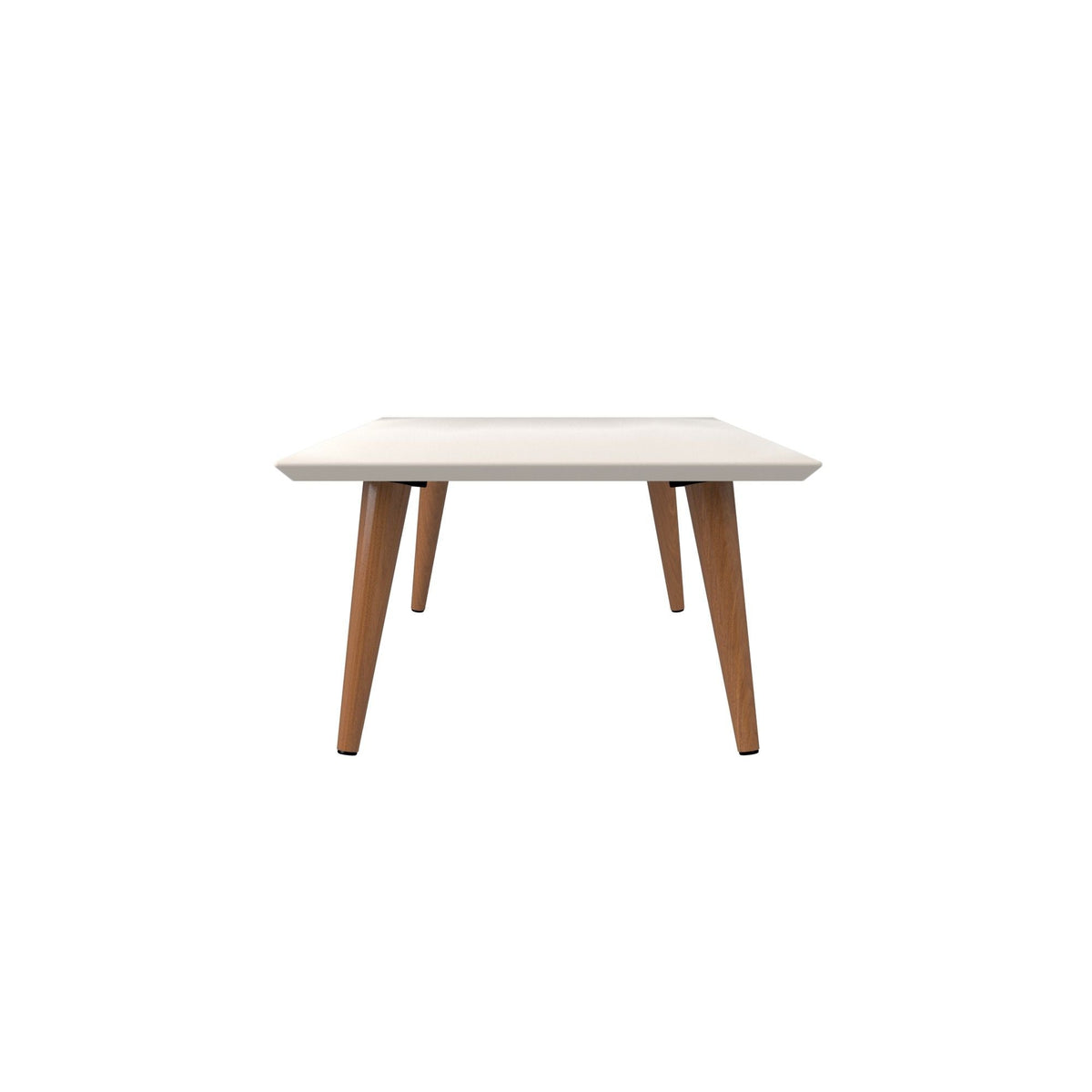 Off White Lacquered Coffee Table with Solid Wood Legs by HouseOfZazla, mid-century style on Tampa Home & Garden Store