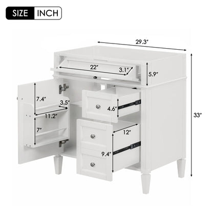 Bathroom Vanity With 2 Drawers And Tip-Out Drawer, white cabinet by Unique Piece Furniture on Tampa Home & Garden Store