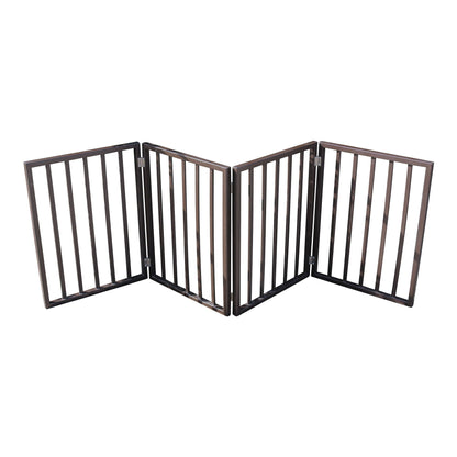 HouseOfZazla dark brown folding pet gate with two panels for doorways on Tampa Home & Garden Store