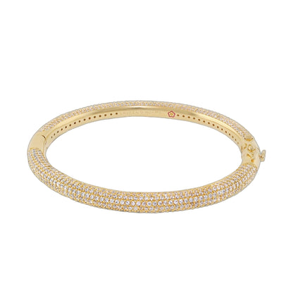 Shimmer and Glimmer Stackable Pave Bangle by Lauren G Adams, gold-tone with pave crystals on Tampa Home & Garden Store