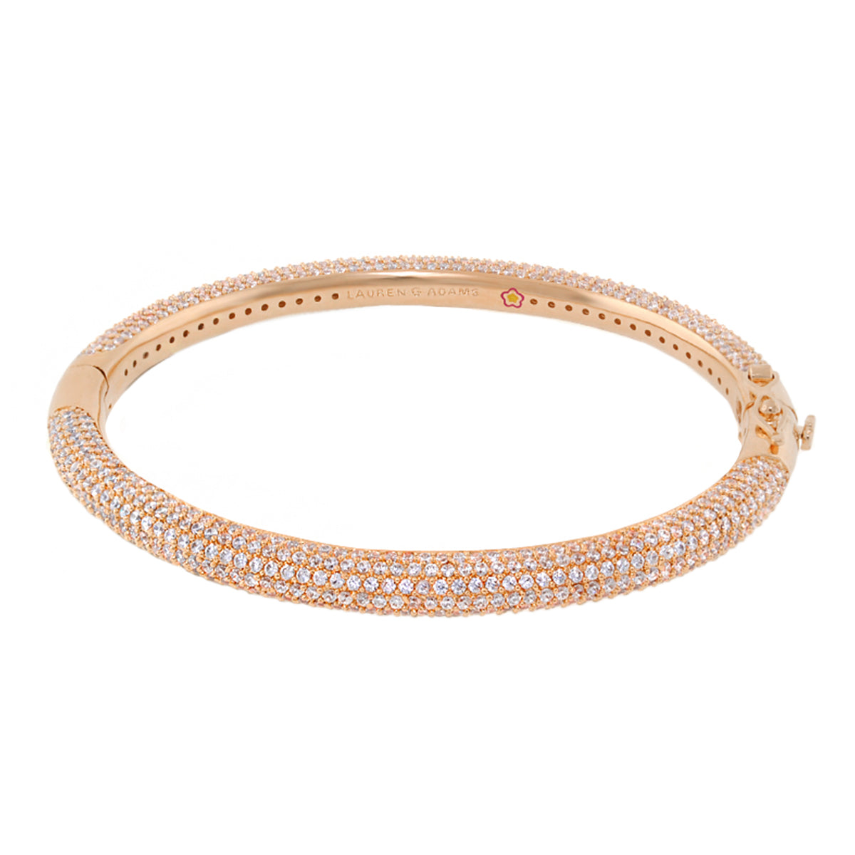 Shimmer and Glimmer Stackable Pave Bangle by Lauren G Adams, rose gold with pave crystals on Tampa Home & Garden Store