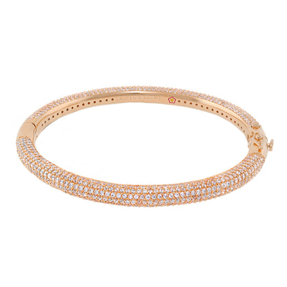 Shimmer and Glimmer Stackable Pave Bangle by Lauren G Adams, rose gold with pave crystals on Tampa Home & Garden Store