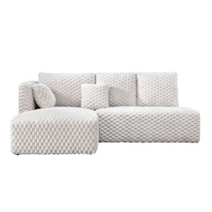 Manya ivory sectional sofa with chunky knit upholstery and plush cushions on Tampa Home & Garden Store
