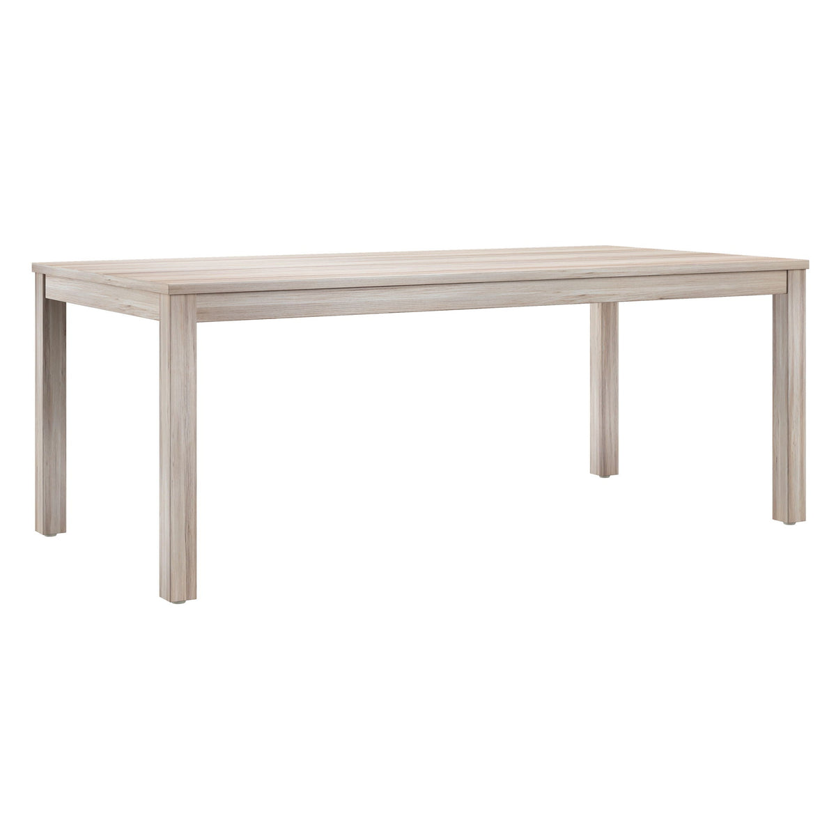 Beige modern table set with compact design, wood grain bar/pub table top and four sturdy legs on Tampa Home & Garden Store