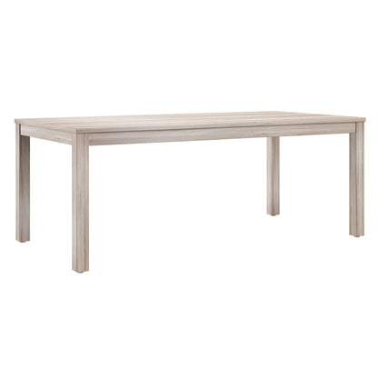 Beige modern table set with compact design, wood grain bar/pub table top and four sturdy legs on Tampa Home & Garden Store