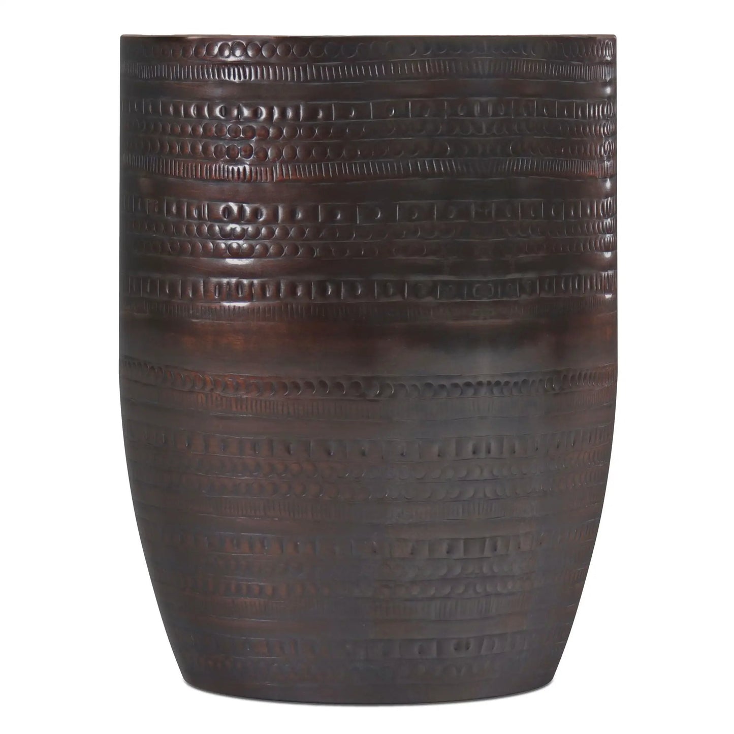 Johnsen handcrafted large metal accent table dark brown surface Unique Piece Furniture on Tampa Home & Garden Store