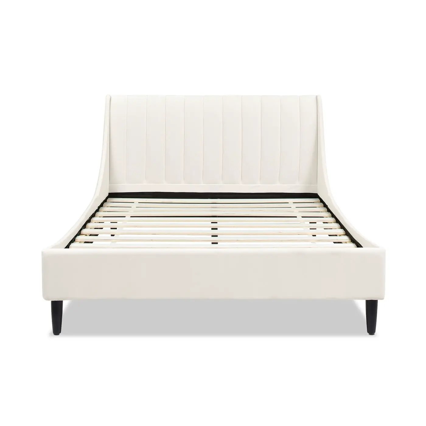 Aspen vertical tufted white upholstered bed platform bed by Unique Piece Furniture on Tampa Home & Garden Store