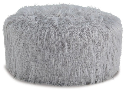 Galice Oversized Ottoman With Faux Fur Upholstery