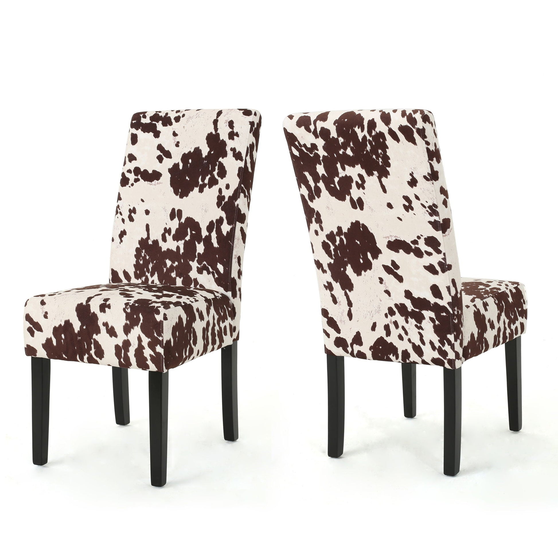 Contemporary dining chairs set of 2 with rubberwood legs in cowhide upholstery HouseOfZazla on Tampa Home & Garden Store