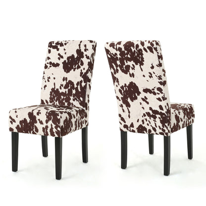 Contemporary dining chairs set of 2 with rubberwood legs in cowhide upholstery HouseOfZazla on Tampa Home & Garden Store
