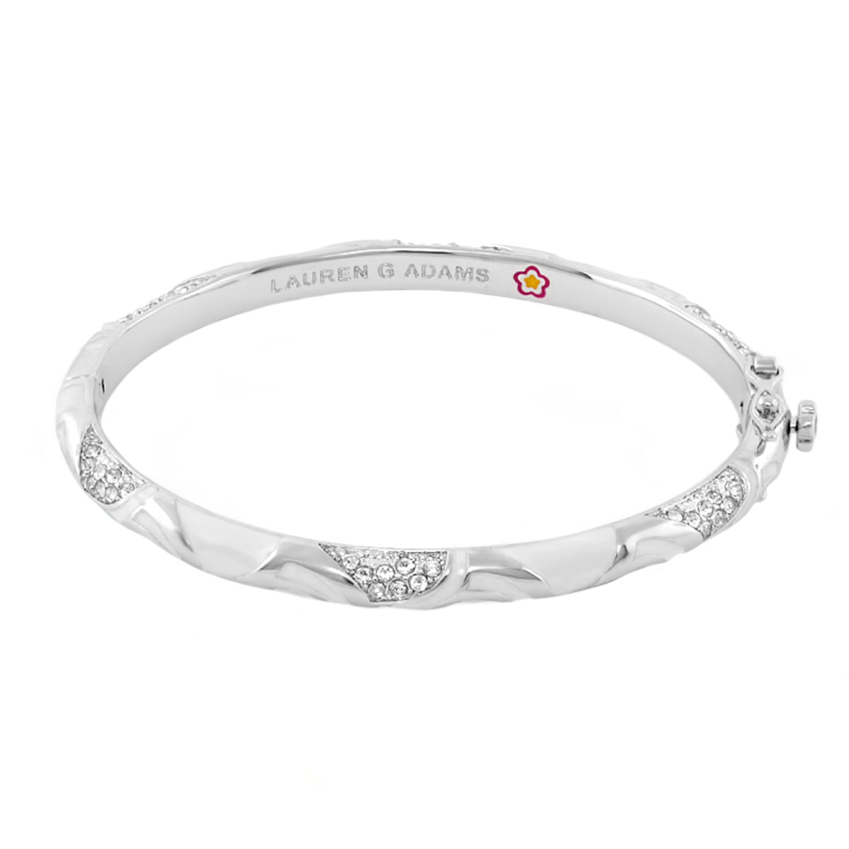 Magic 8 Stackable Bangle, silver-tone bracelet with crystal pavé segments by Lauren G Adams on Tampa Home & Garden Store
