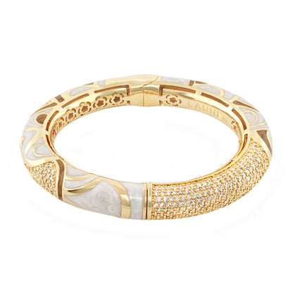 Magic 8 Bangle hinged gold-tone bracelet with mother-of-pearl by Lauren G Adams on Tampa Home & Garden Store
