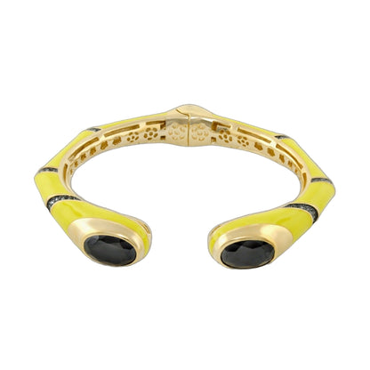 Earth Wind and Fire Bangle Oval Crystal Tips yellow with black crystal ends Lauren G Adams on Tampa Home & Garden Store