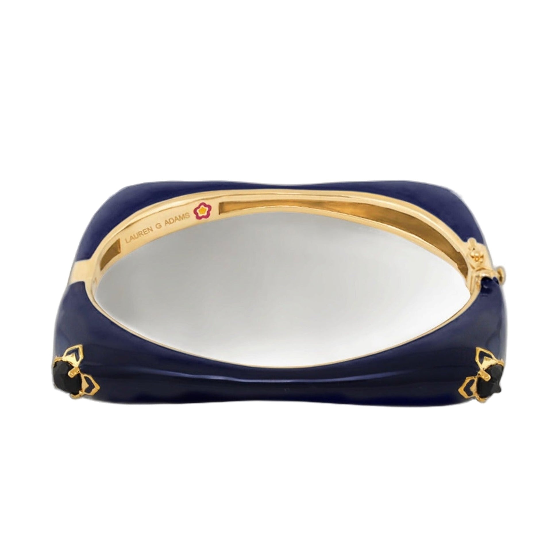 Starry Nights Bangle by Lauren G Adams, navy blue bracelet with gold trim on Tampa Home & Garden Store