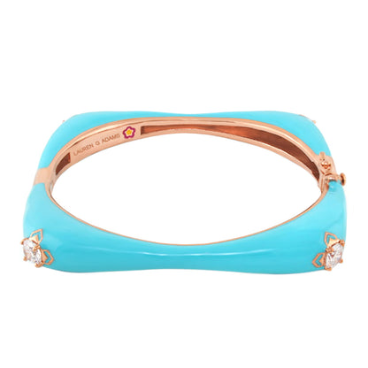 Starry Nights Bangle turquoise enamel bracelet in rose-gold tone with crystal by Lauren G Adams on Tampa Home & Garden Store
