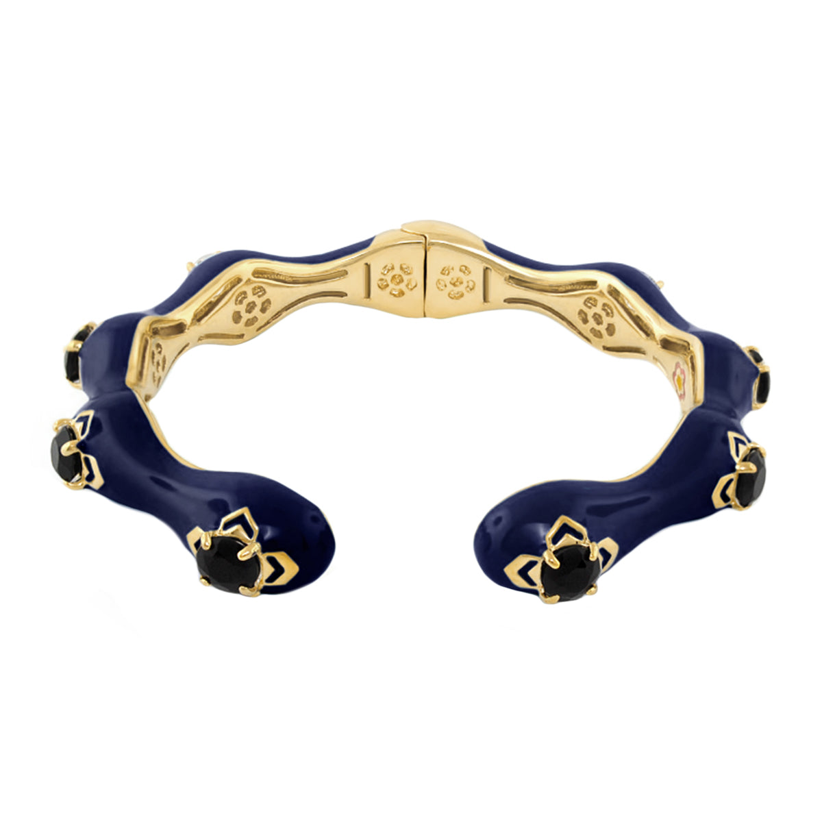 Starry Nights Cuff Bangle Lauren G Adams blue enamel hinged bracelet with gold-tone accents on Tampa Home & Garden Store