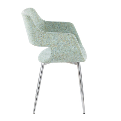 Contemporary dining chair with metal legs in teal boucle fabric kid-friendly design on Tampa Home & Garden Store