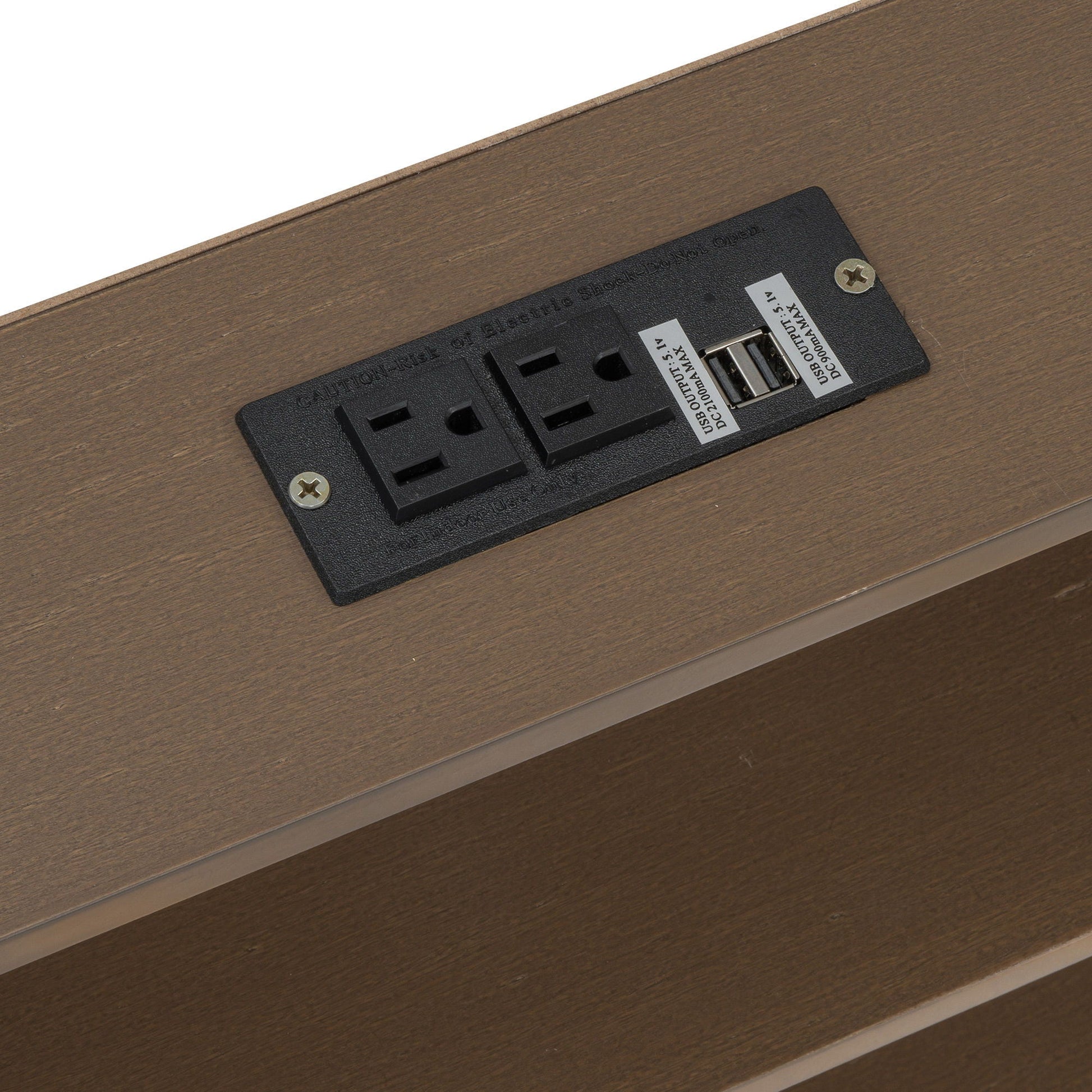 Bunk Bed With Storage Cabinets And USB Ports brown wood finish HouseOfZazla on Tampa Home & Garden Store