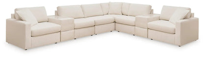 Modmax Sectional Oyster stationary beige fabric with built-in end tables, L-shaped sofa on Tampa Home & Garden Store