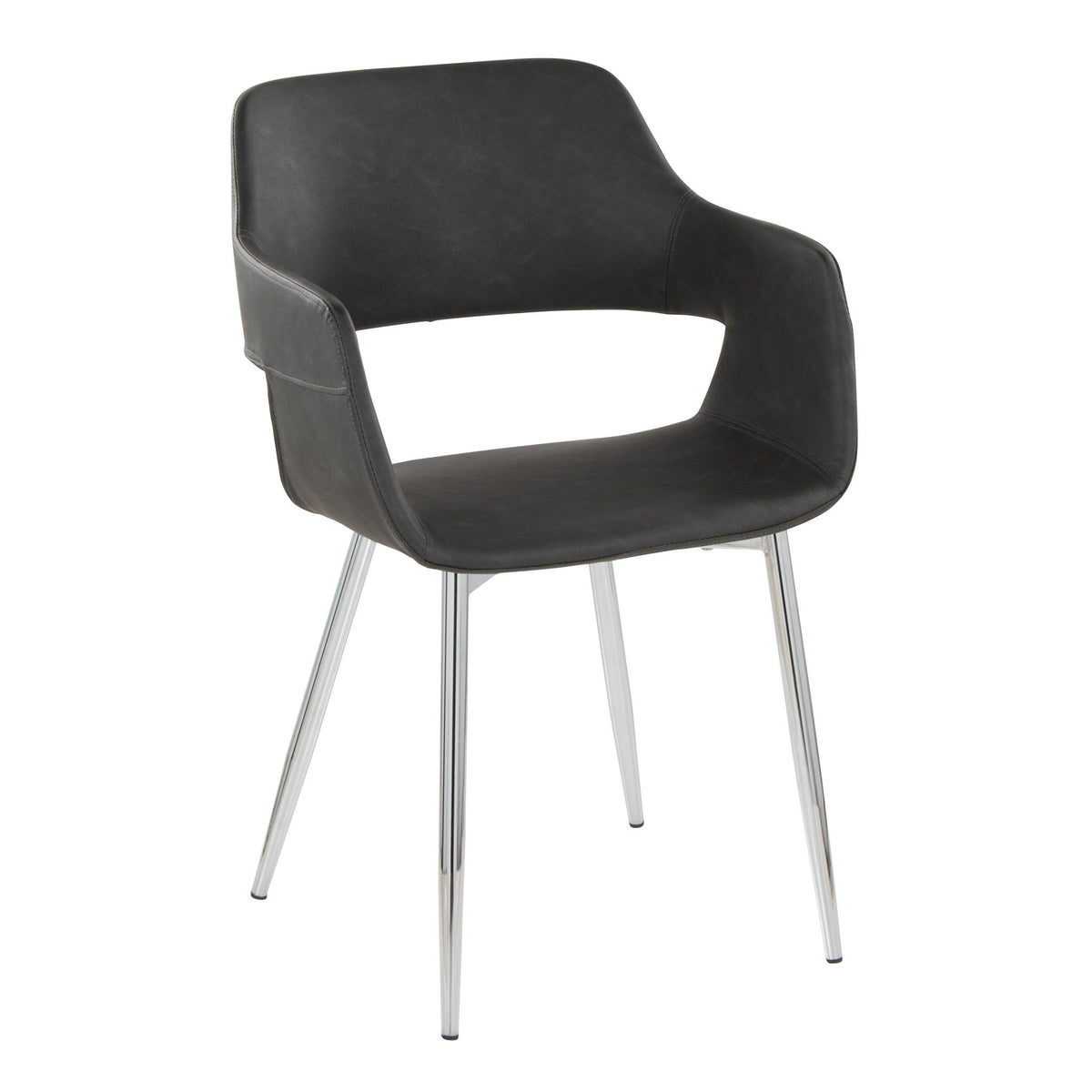 Contemporary dining chair set with black faux leather seat and chrome legs HouseOfZazla on Tampa Home & Garden Store