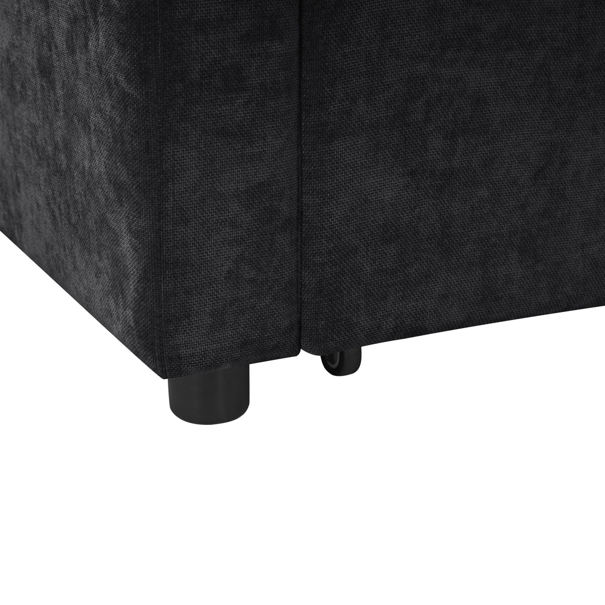 L shaped sleeper sectional sofa bed in dark charcoal fabric by HouseOfZazla with hidden storage on Tampa Home & Garden Store