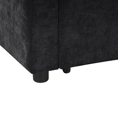 L shaped sleeper sectional sofa bed in dark charcoal fabric by HouseOfZazla with hidden storage on Tampa Home & Garden Store