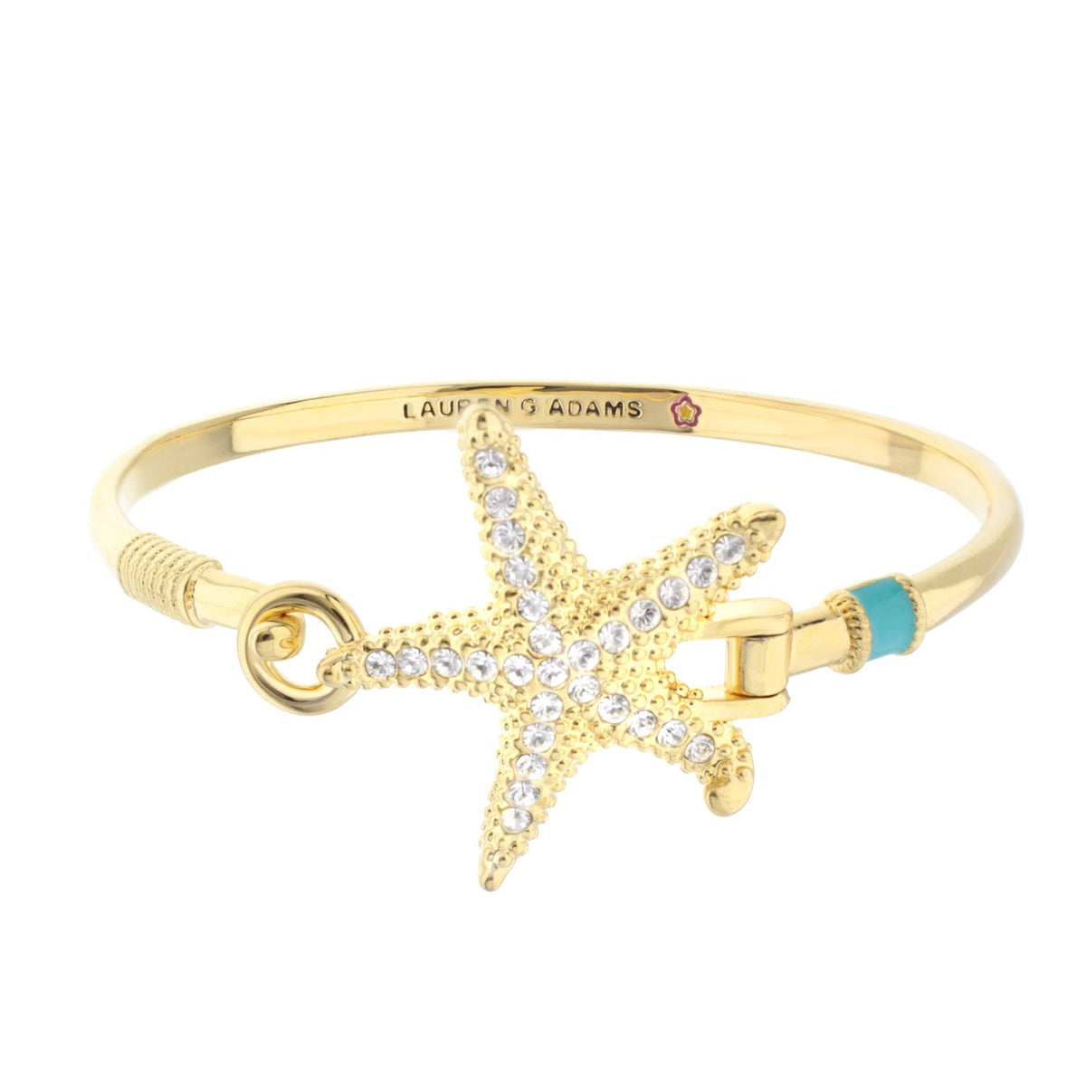 Eau Pave Starfish Bangle gold-tone bracelet with crystal starfish centerpiece Lauren G Adams on Tampa Home & Garden Store
