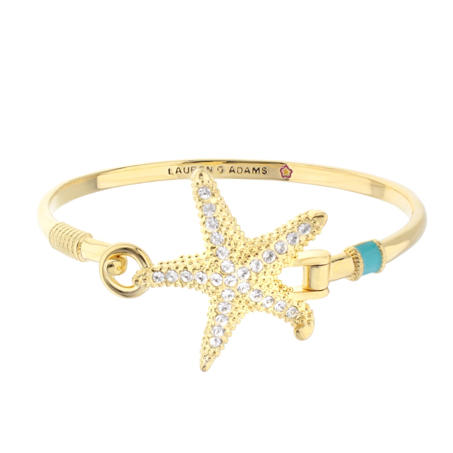 Eau Pave Starfish Bangle gold-tone bracelet with crystal starfish centerpiece Lauren G Adams on Tampa Home & Garden Store