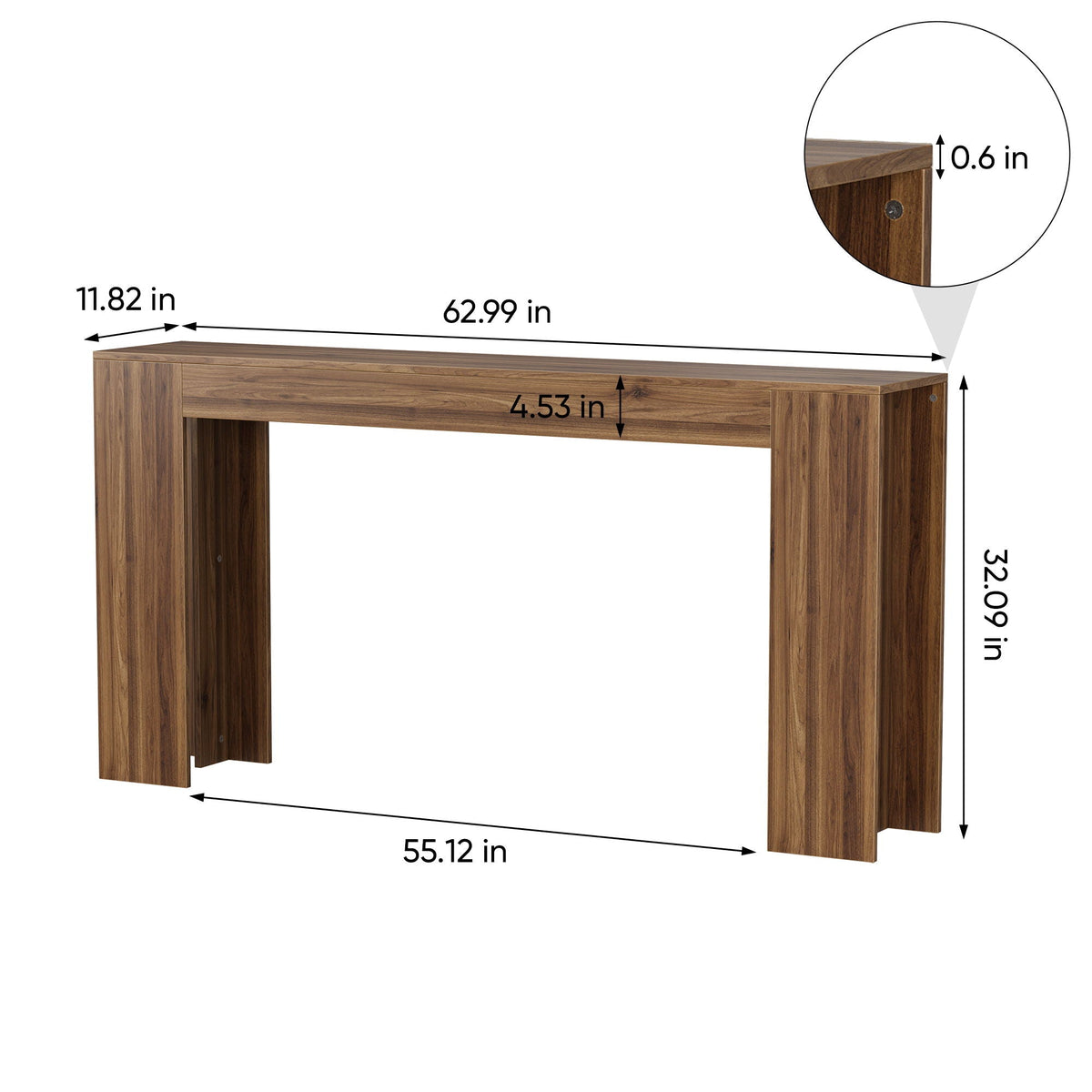 Farmhouse walnut console table by HouseOfZazla with slim profile on Tampa Home & Garden Store