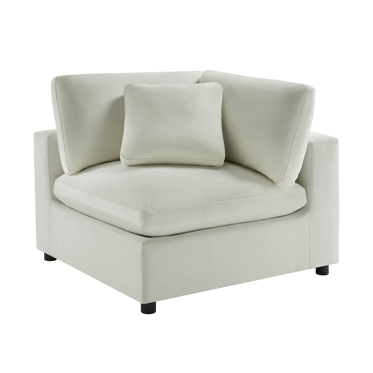 Corner wedge chair beige with down-blend cushion and pillow by HouseOfZazla on Tampa Home & Garden Store