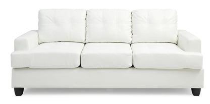 Sandridge sofa by Unique Piece Furniture, white leather 3-seat with grid-stitched cushions on Tampa Home & Garden Store
