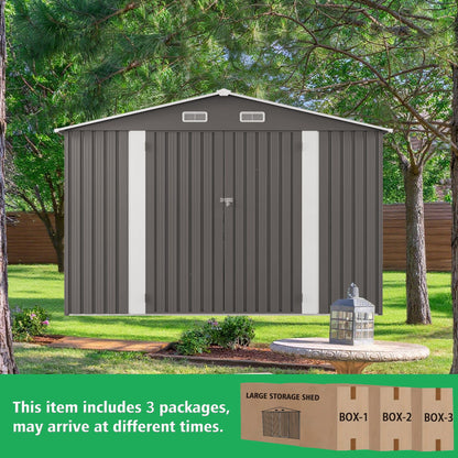Outdoor Metal Storage Shed With Lockable Doors
