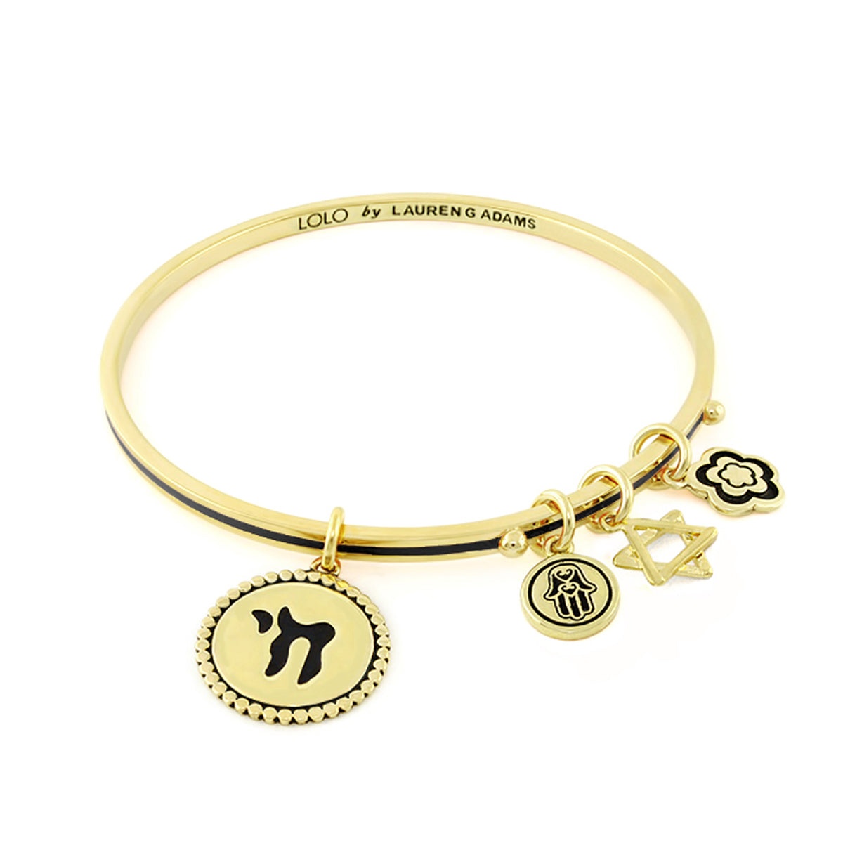 Lolo Chai Non Adjustable Bangle by Lauren G Adams gold-tone bracelet with horse charm and charms on Tampa Home & Garden Store