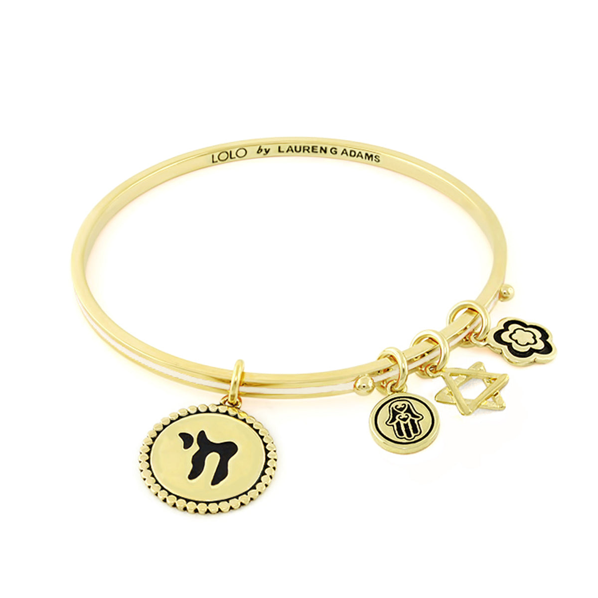 Lolo Chai non-adjustable gold-tone bangle with horse medallion and charms by Lauren G Adams on Tampa Home & Garden Store