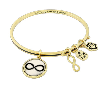 Lolo Infinity Non Adjustable Bangle gold-tone with infinity pendant by Lauren G Adams on Tampa Home & Garden Store