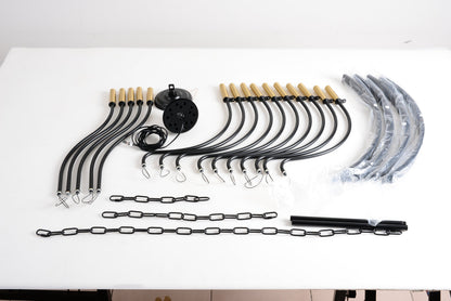 15-Light Industrial Iron Chandelier kit with black cords and brass sockets HouseOfZazla on Tampa Home & Garden Store