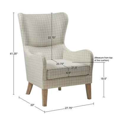 Arianna Swoop Wing Chair with Classic Wing Back