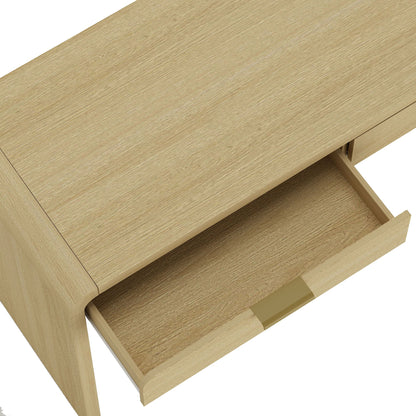 Oak office desk with 2 drawers in light oak finish, modern Grace style on Tampa Home & Garden Store