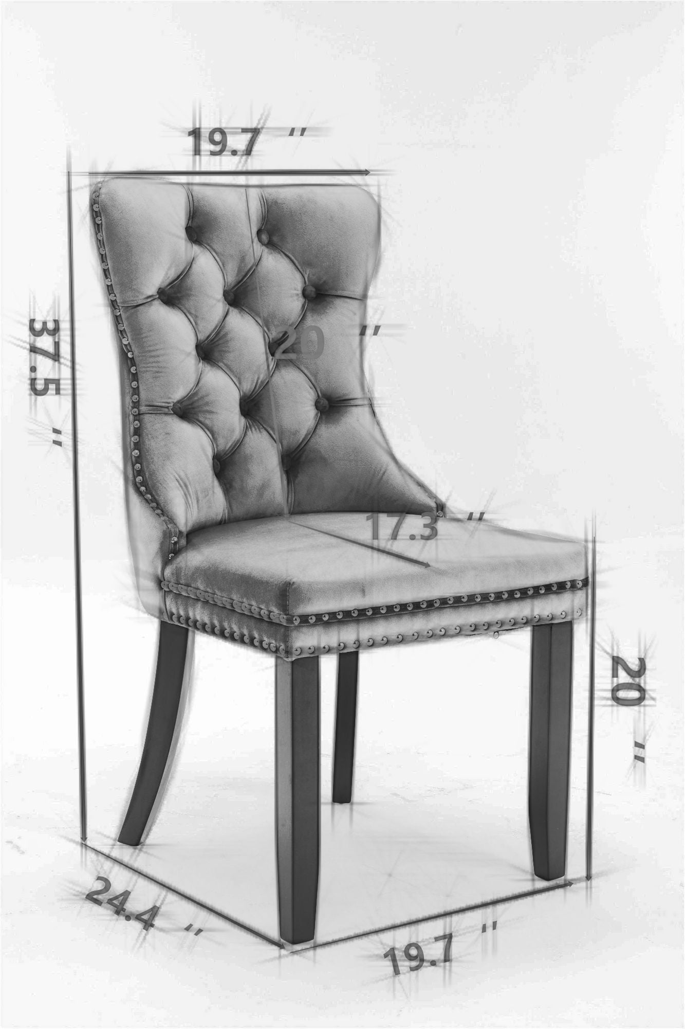 Nikki High End Tufted Dining Chair Set of Two