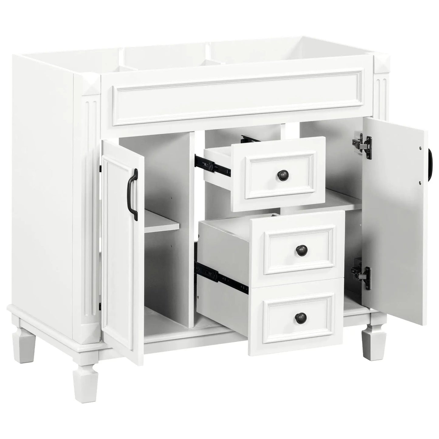 Bathroom vanity cabinet white finish with 2 soft-closing doors and 2 drawers by Unique Piece Furniture on Tampa Home & Garden Store