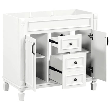 Bathroom vanity cabinet white finish with 2 soft-closing doors and 2 drawers by Unique Piece Furniture on Tampa Home & Garden Store