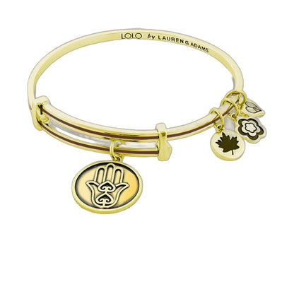 Lolo Hamsa Bangle gold-tone bracelet with enamel charms Lauren G Adams on Tampa Home & Garden Store