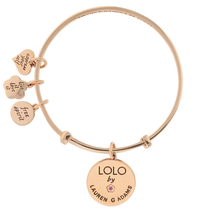 Lolo Yin Yang Bangle bracelet in rose gold with heart charms by Lauren G Adams on Tampa Home & Garden Store