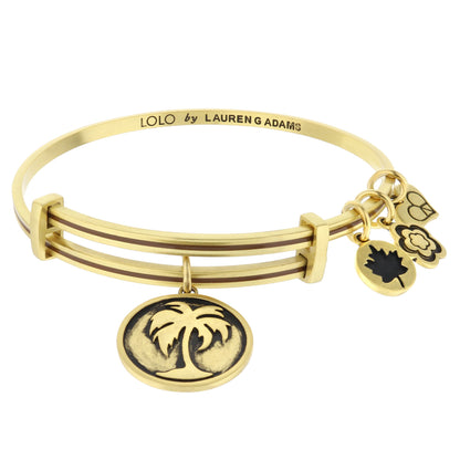 Lolo Palm Tree Bangle by Lauren G Adams in gold with palm tree charms on Tampa Home & Garden Store